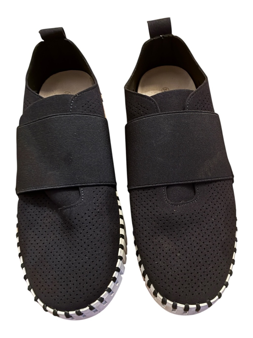Ilse Jacobsen Tulip Platform 3373 Black Slip On Sneaker Shoes Perforated Size 38 - Picture 4 of 5